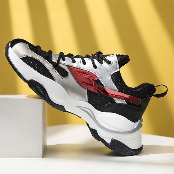 

times new roman 2020 fashion mesh height increasing breathable casual men shoes summer hard-wearing male snakers, Black