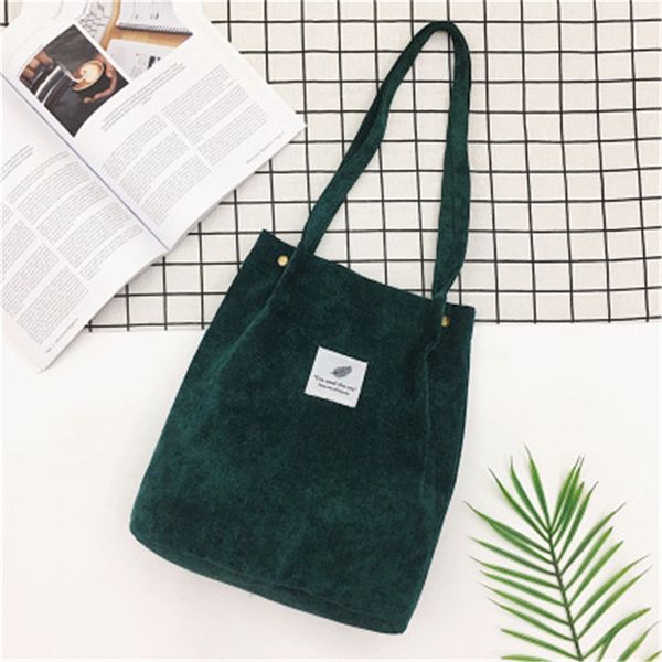 

2018 handbag women corduroy shopper tote ladies shoulder casual lady's bag foldable reusable shopping beach bag