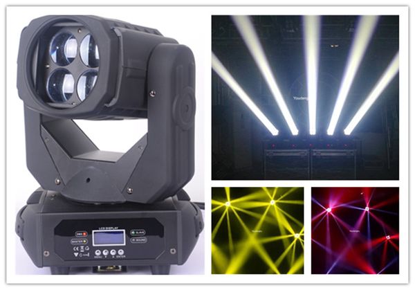 6 peças 4 pcs 25 watts LEDs DJ super feixe estágio movendo luzes de cabeça dmx 512 4x25 W LED rgbw feixe movendo a cabeça