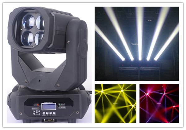 6 pezzi 4 pezzi 25 watt led dj super fascio luci a testa mobile da palco DMX 512 4x25 w led rgbw fascio di testa mobile