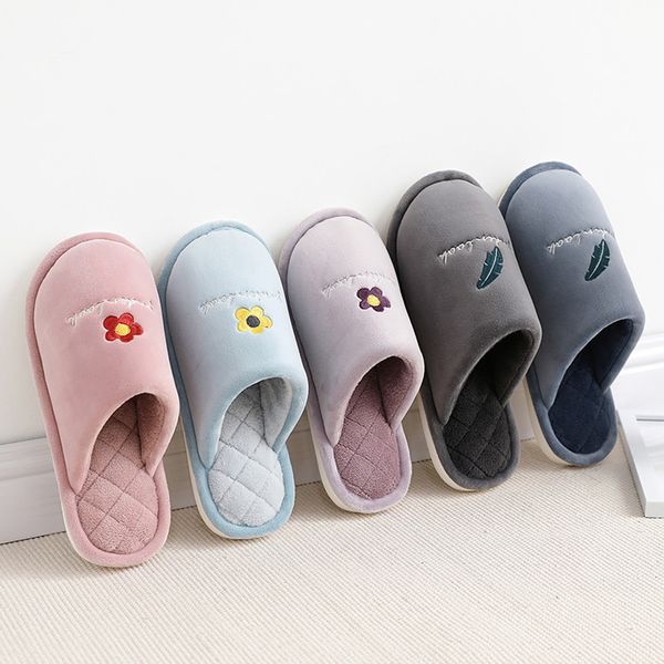 

youyedian house slippers man cute slippers for indoor winter couples warm non-slip floor home bedroom 2019#807g45, Black