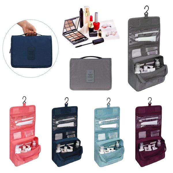 

foldable travel cosmetic toiletry case wash organizer storage pouch hanging bag