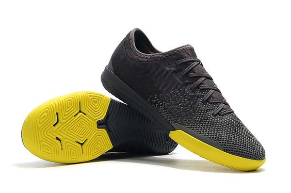 

2019 men knitted soccer shoes mercurial superflyx 6 elite ic / tf soccer shoes indoor / outdoor silver yellow low help football shoes