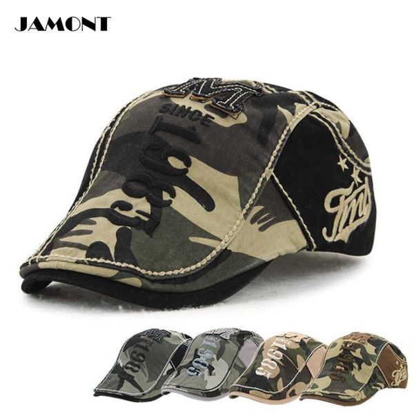

jamont men golf caps hat hight quality embroidery letters cotton stitching camouflage adjustable outdoor male golf hats 5 colors, Black;white