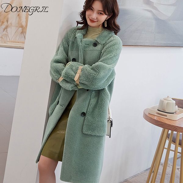 

artificial fur coat women sheep shearing winter coat women real wool jacket for clothes 2019 manteau femme, Black