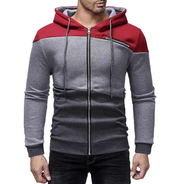 

mens hoodies sweatshirts 2020autumn winter zip up hoodie men sweatshirt casual slim full length hoody cardigan hooded streetwear, Black