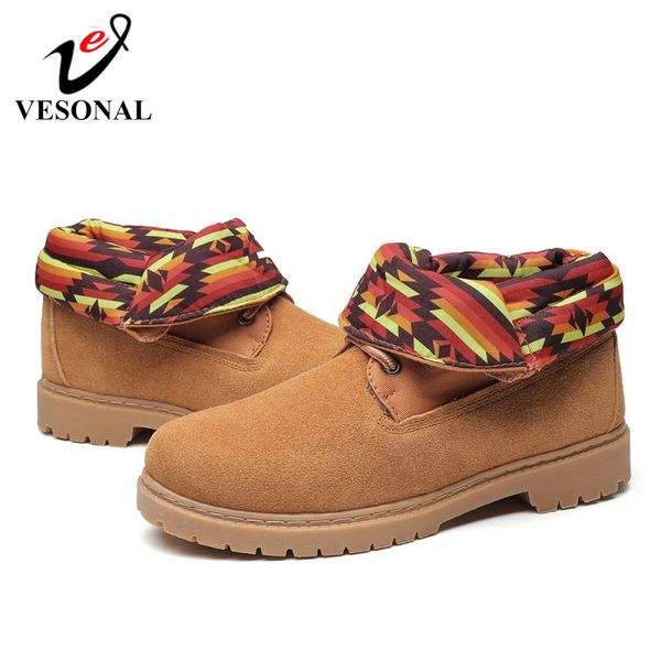 

vesonal 2019 warm winter new ankle boots for men fashion man casual shoes snow boots sneakers men quality footwear, Black