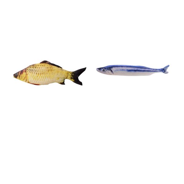 

2pcs pet kitten moving wagging fish toys cat chew training kicker for cat