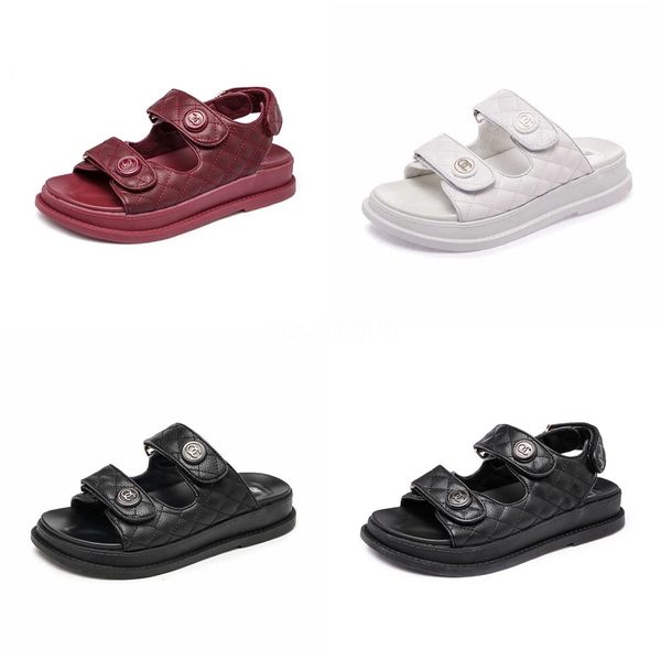 

nan jiu mountain 2020 flat sandals women summer rhinestone women sandals beach shoes simple plus size 34-40 cy200518#636, Black