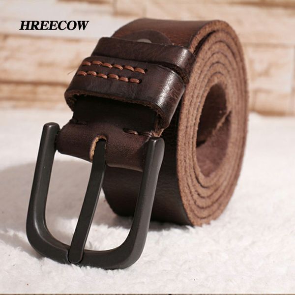 

genuine leather do old belt for men black buckle jeans belt cowskin casual belts business cowboy waistband, Black;brown