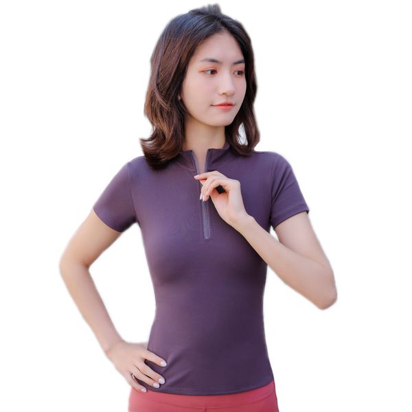 

solid sportswear t-shirt running fitness shirt quick-drying yoga workout activewear women sport clothing gym shirts, White;red