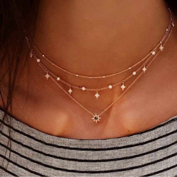 

горячие моды новый роскошный чокеры многослойные тканые rhinestone сплава дамы ожерелье подруг пара подарки, Golden;silver