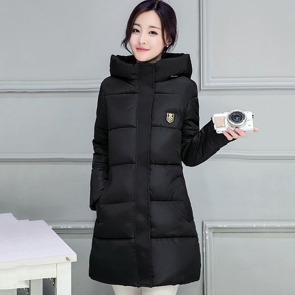 

new winter jacket women hooded thicken coat female fashion warm outwear down cotton-padded long wadded jacket coat parkas y190926, Black;white