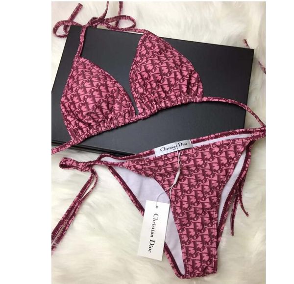 

summer bikini set with do letters new brand swimwear for women designer bathing suit women two-piece suit backless beachwear s-xl, White;black