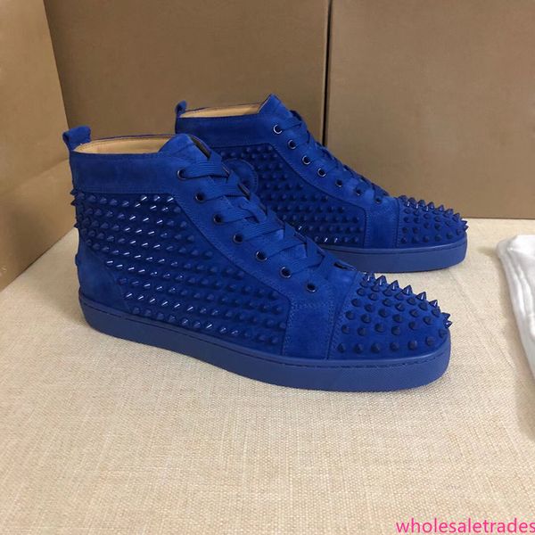 

sneaker designer studded spikes flats shoes luxury ankle boots casual shoes high real leather trainers with