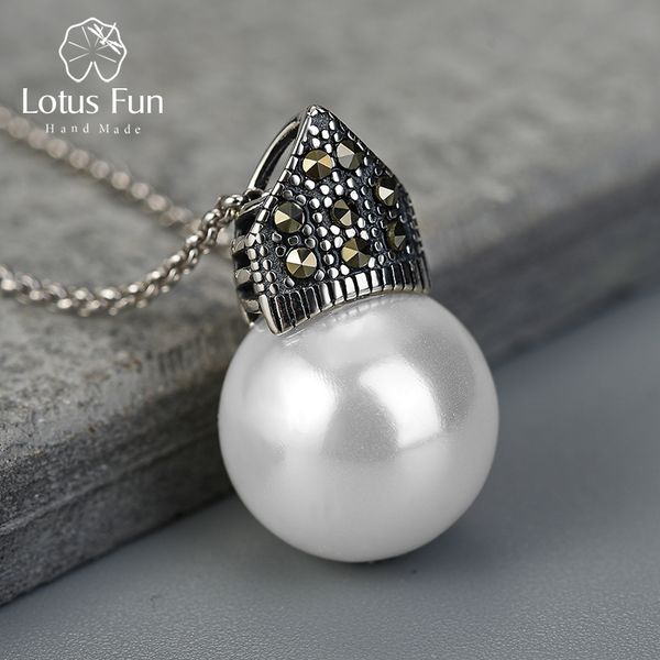 

lotus fun natural mother of pearl pendant necklace real 925 sterling silver handmade designer fine jewelry acessorios for women