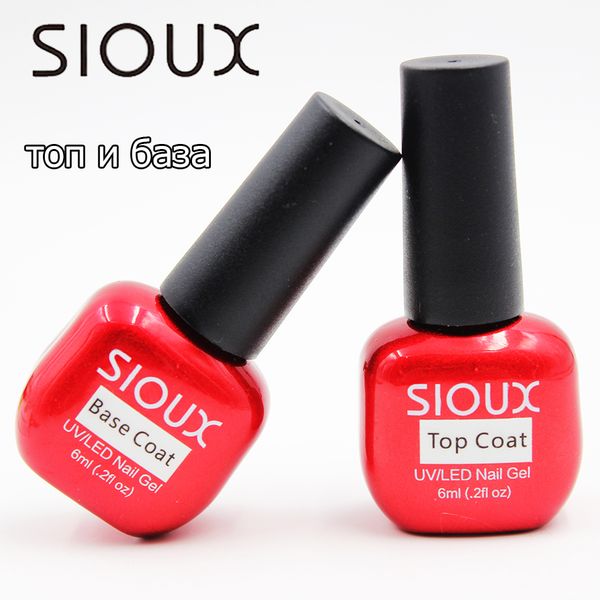 

sioux 6ml and base coat uv gel nail polish uv varnish primer layer varnish gelpolish lak base paint glue, Red;pink