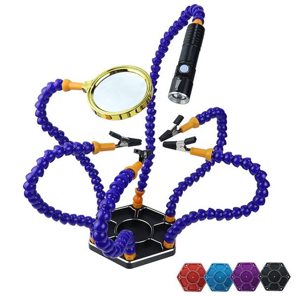 

multifunction soldering station third hand-tool welding repair station usb magnifier pcb soldering helping hand tools