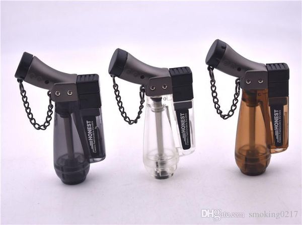 

honest butane gas torch 1300c jet flame torch refillable windproof cigarette cigar torch lighter for dab oil rig bong smoking accessary