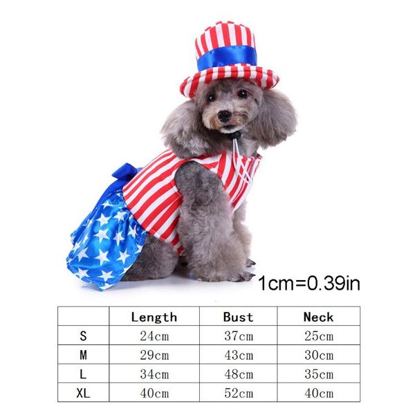 

pet christmas costume stripes star style dress hat dog puppy girls outfit decor