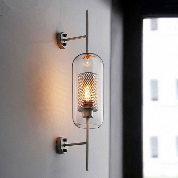 

modern glass led wall lamp for bedroom nordic wall sconce light fixture loft industrial decor mirror lights for home luminaire