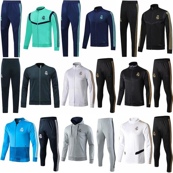 

2019 2020 real madrid occer jacket full zipper track uit 19 20 real madrid hazard modric maillot de bale football jacket port wear, Black;red