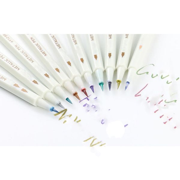 

watercolor metallic markers 20 pcs brush pens metallic marker pens, stationery painting pen 20 assorted colors for diy p