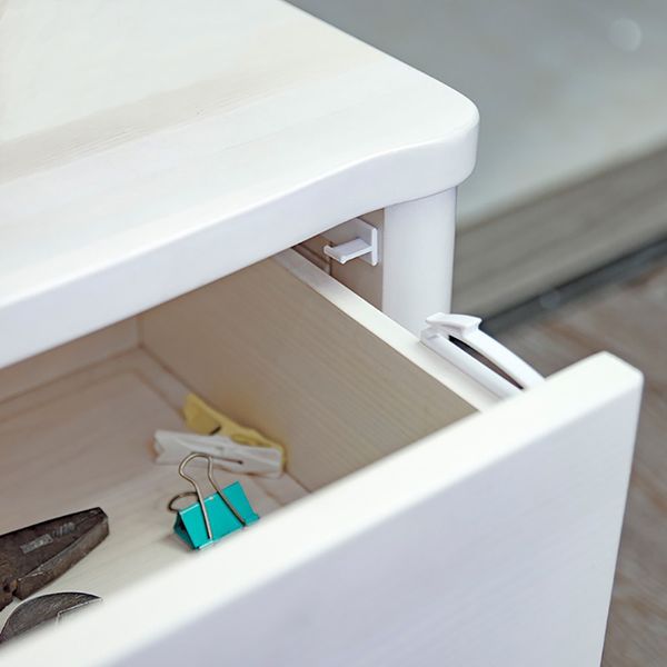 

4 pcs door non toxic cabinet lock white baby safety built in invisible easy install drawer latch adhesive abs protection home