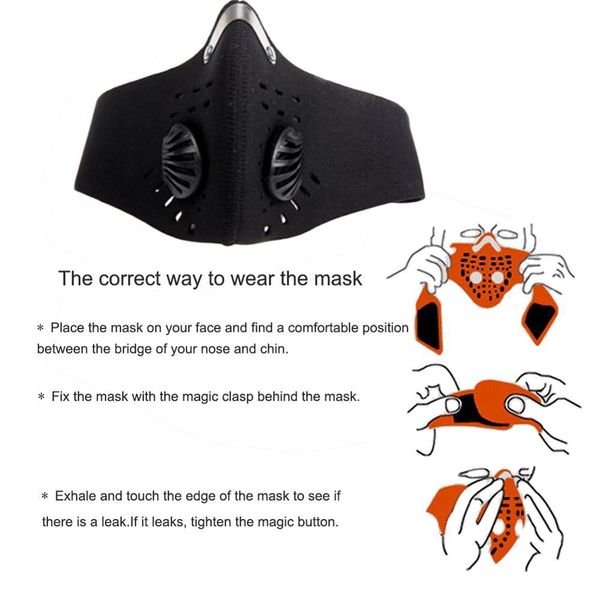 

n95 n99 cycling ffp3 bike active carbon with filter dust breathing valve anti-pollution running protective face mask