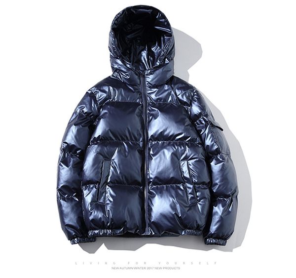 

зима mens конструктора вниз с капюшоном с длинным рукавом сплошной цвет homme одежда мода стиль плюс размер повседневная одежда, Black