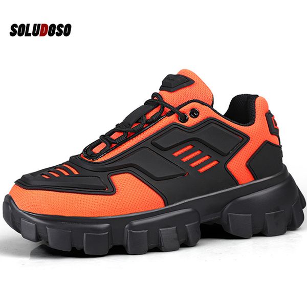 

newdiscvry plus size men's fashion sneakers 2020 style lightweight breathable men shoes casual chunky trainers male footwear, Black