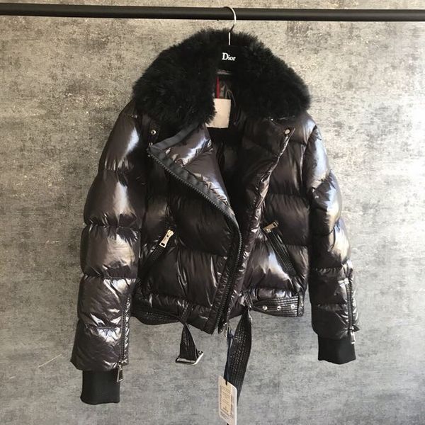 

Luxuriou brandduck down women fa hion outwear hooded coat mountain wool down jacket women 039 clothing with all the tag and labe, Black