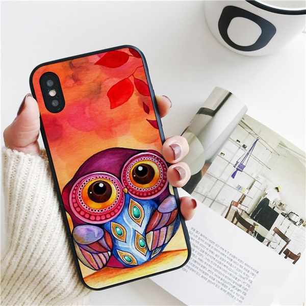 

fundas luxury cute fall owls cover for iphone 11 pro xs max xr case for iphone 8 7 6s plus 5s se case soft silicone cover.