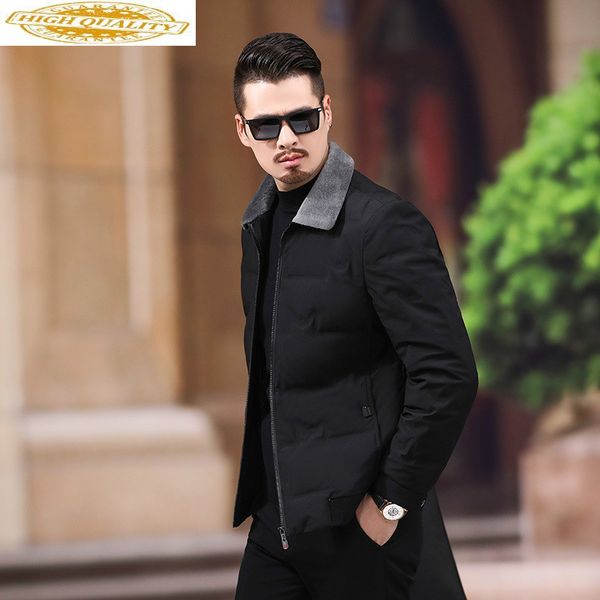 

duck down coat winter coat men lamb fur collar puffer jacket men korean warm parka doudoune homme 3005 yy1306, Black