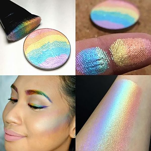 Neuer Wild Rainbow Highlighter Mineral 3D Face Shimmer Bronzer Highlighter Makeup Rainbow Contouring TSLM1