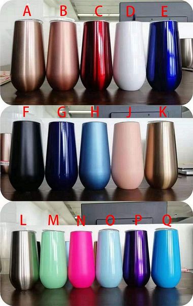 

6 унций вино стакан 16 цветов из нержавеющей стали шампанское стекло без ножек кружка мини небьющийся стакан с крышкой вакуумной изоляцией ч
