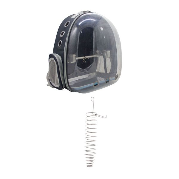 

pet bird parrot carrier рюкзак черный с окуня для путешествия, пешие прогулки, открытый с пищевыми продуктами корзина с фруктами