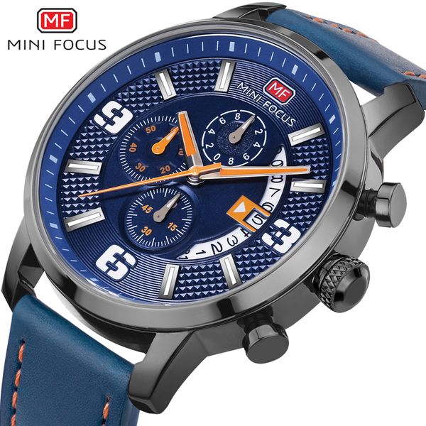 

2019 brand wristwatches fashion new arrival calendar casual men watches leather strap chronograph quartz watch, Slivery;brown