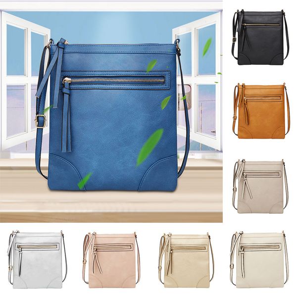 

новая мода женщины сумки на ремне сплошной цвет кожа crossbody сумки дикий небольшой квадратный мешок простой многофункциональный мешок молн