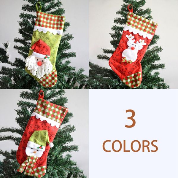 

santa claus snowman gifts tree ornament christmas lovely christmas stocking modeling candy bag sock decor xmas gift festival