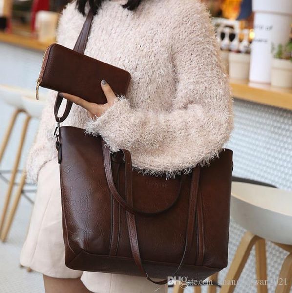 

2019 wild retro women's bag european and american fashion single shoulder messenger bag ladies large-capacity handbagbrown