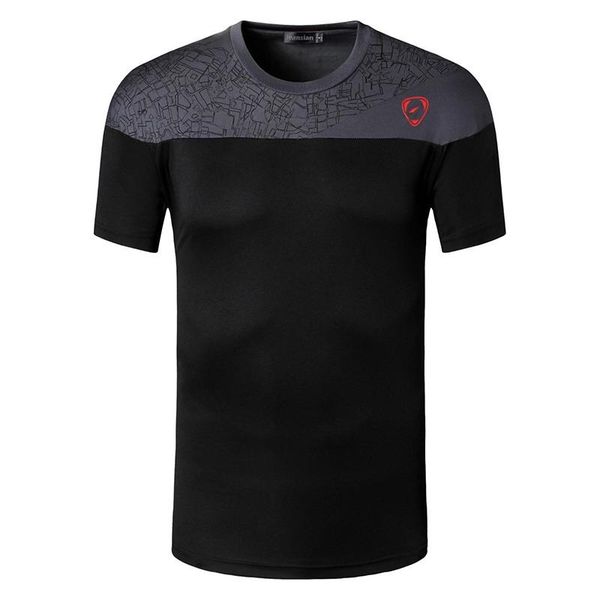 

jeansian men's sport tee shirt tshirt t-shirt short sleeve dry fit running gym fitness workout lsl171 black, White;black