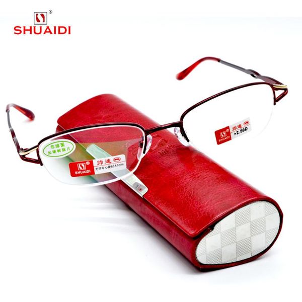 

scober = gafas de lectura pu high class boxed women non sphere titanium alloy reading glasses +1 +1.5 +2 +2.5 +3 +3.5 +4, White;black