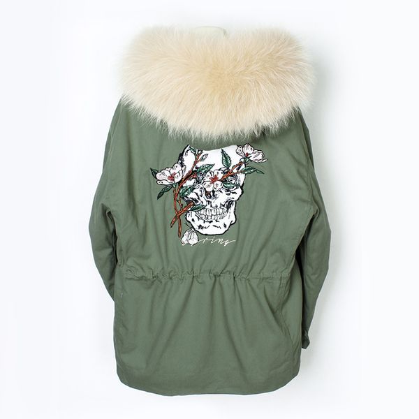 

winter women fur parkas coat jacket real fur lining hoody coats lf2013, Black