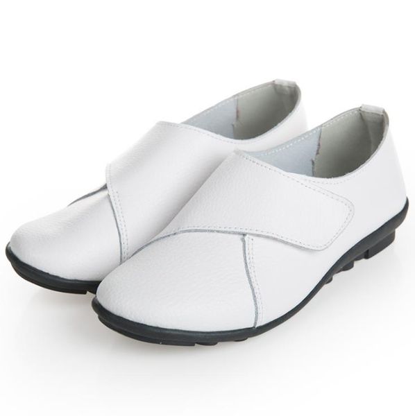 

2019 new women's shoes leather non-slip soft bottom women flats casual shoes, Black