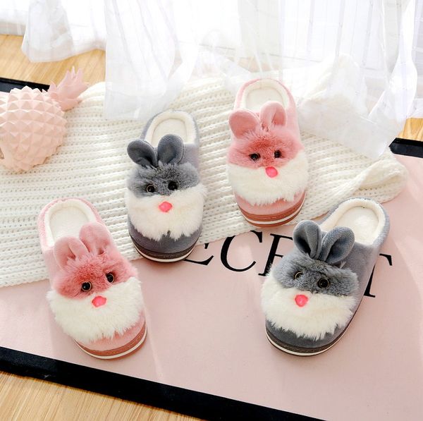

women winter warm flat home slippers faux fur comfort fluffy plush cartoon female furry indoor house shoes ladies bedroom shoes, Black