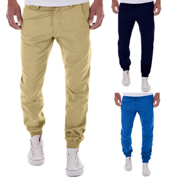 

incerun осень мужчины повседневные брюки уличная хлопок карманы твердые брюки мужчины бегуны chinos досуг брюки pantalones hombre 2020, Black