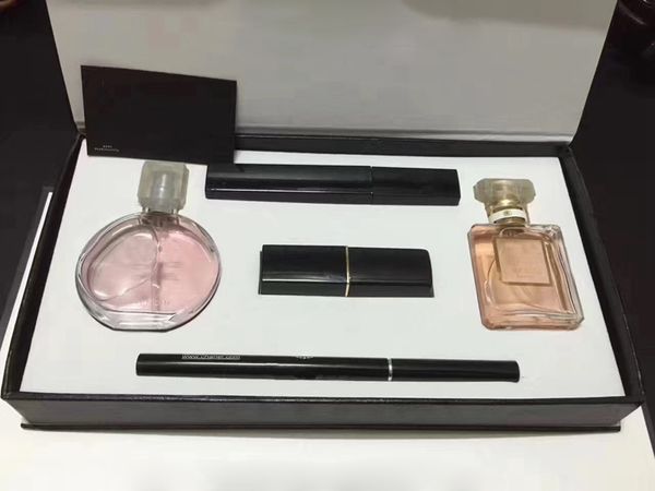 

горячий набор для макияжа kollection lipstick подводка для ресниц парфюм 5 в 1 набор для макияжа с подарочной коробкой