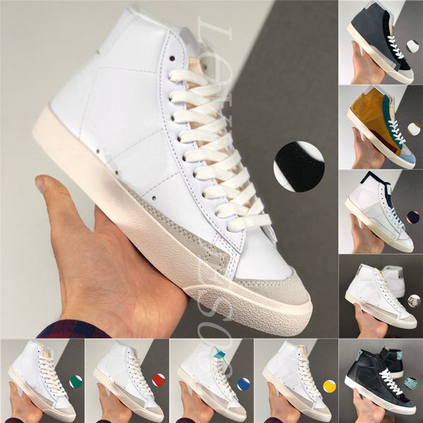 

2020 blazer mid 77 vintage белый черный прохладный серый белый черный pacific blue барокко браун мужчины женщина обувь размер 36-44, Black