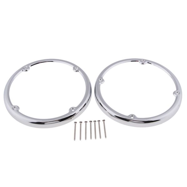 

2x chrome speaker grill cover trim for harley flhtcu flhr fltr